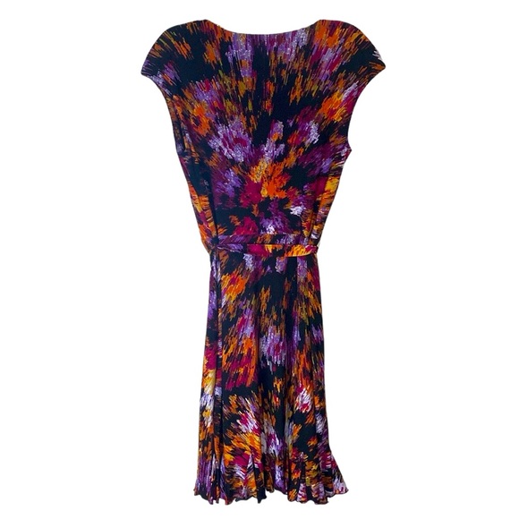 Glamour Purple/Black Abstract Wrap Dress, Size 12 - Picture 3 of 8